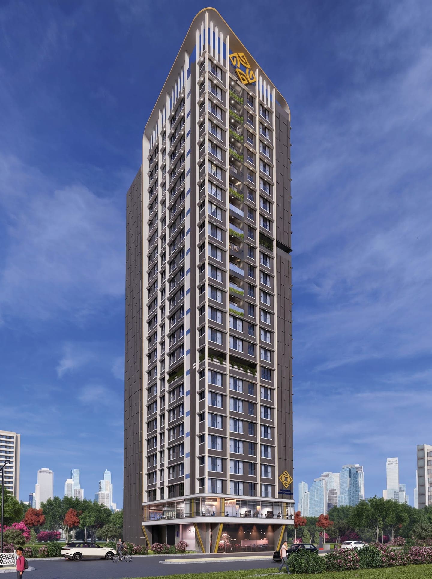 Aadhya residential tower in Charkop, Kandivali West, Mumbai — architectural render
