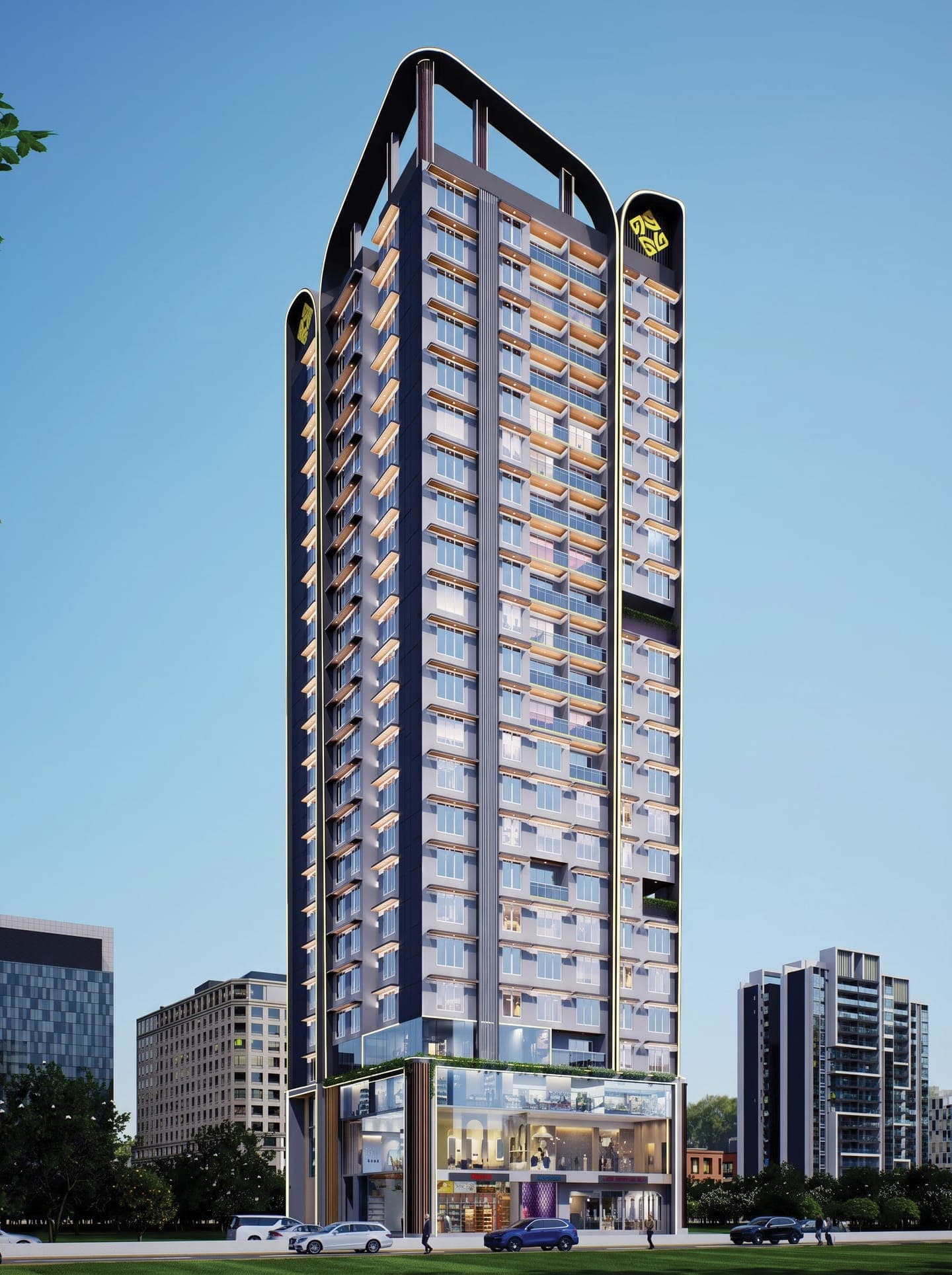 Anvaya residential tower in Charkop, Kandivali West, Mumbai — architectural render