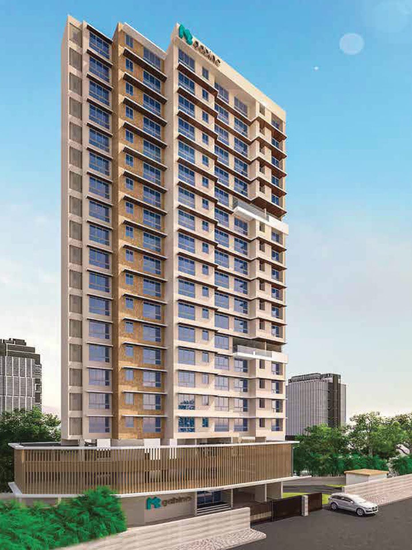 Gabino residential tower in Andheri West, Mumbai — architectural render