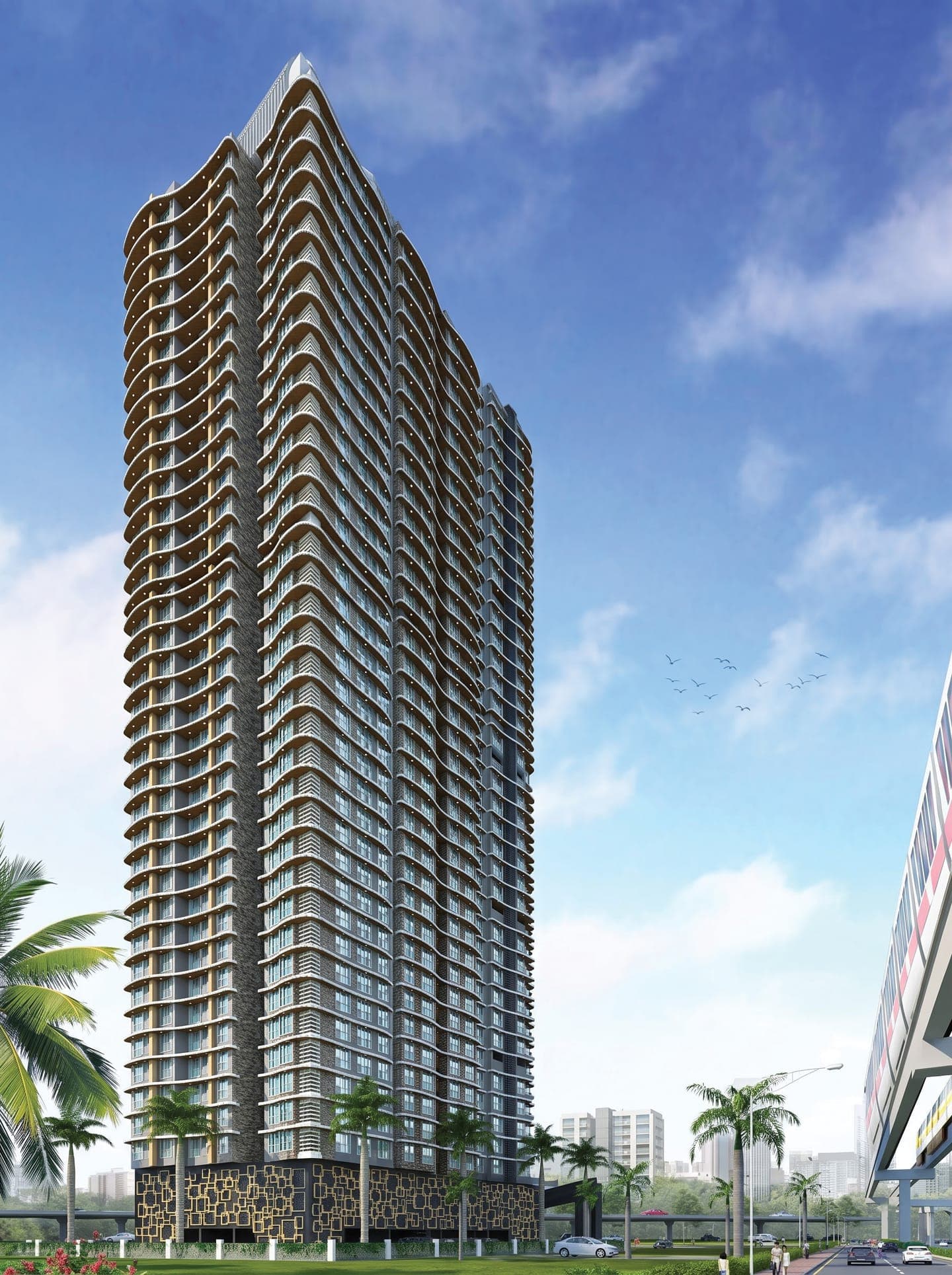 Sky Annex residential tower in Chembur, Mumbai — architectural render