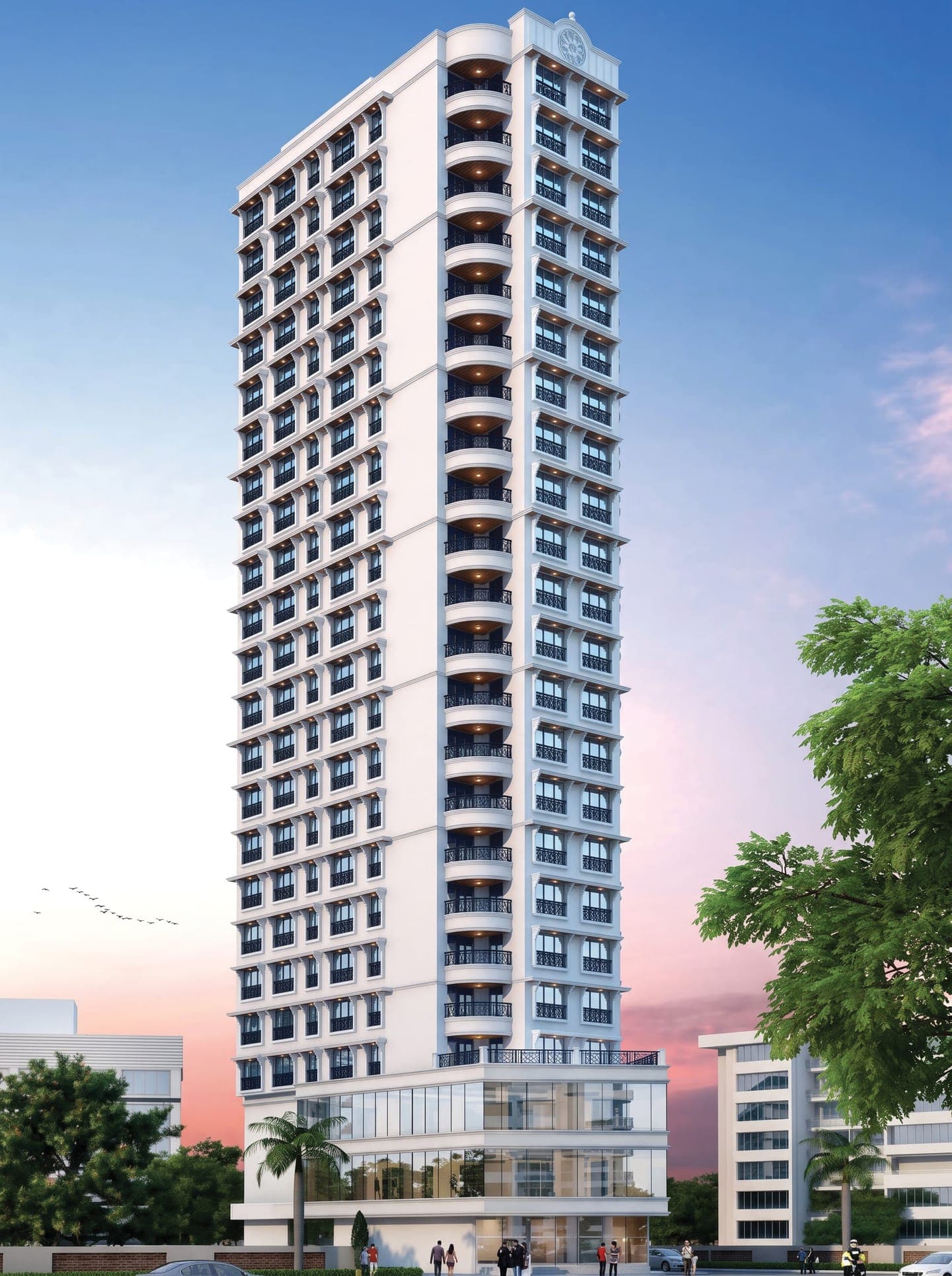 Vrindavan residential tower in Goregaon East, Mumbai — architectural render
